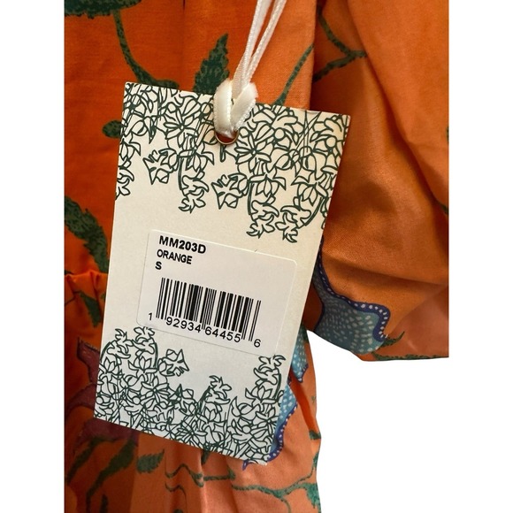 Tuckernuck Hyacinth House Dress Womens Orange Floral Cisco Maxi Small NWT $168 - Picture 10 of 14